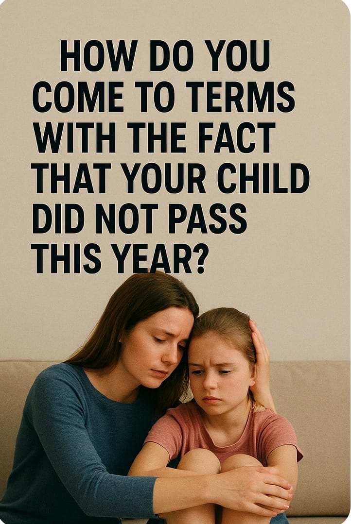 How do you come to terms with the fact that your child might not pass this year.